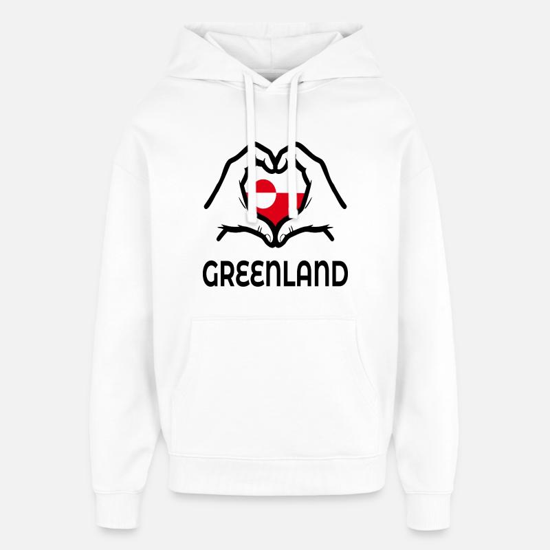 Symbole de l’amour du Groenland - Sweat à capuche unisexe Stanley/Stella Oversized - blanc