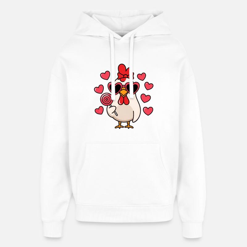 Lolli au poulet - Sweat à capuche unisexe Stanley/Stella Oversized - blanc