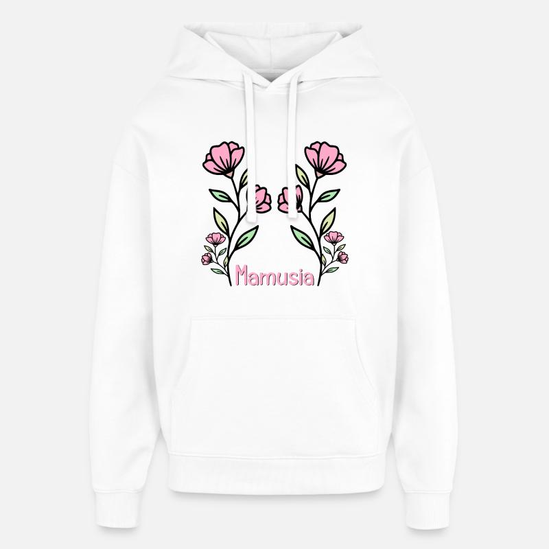 Maman Fleurs - Sweat à capuche unisexe Stanley/Stella Oversized - blanc