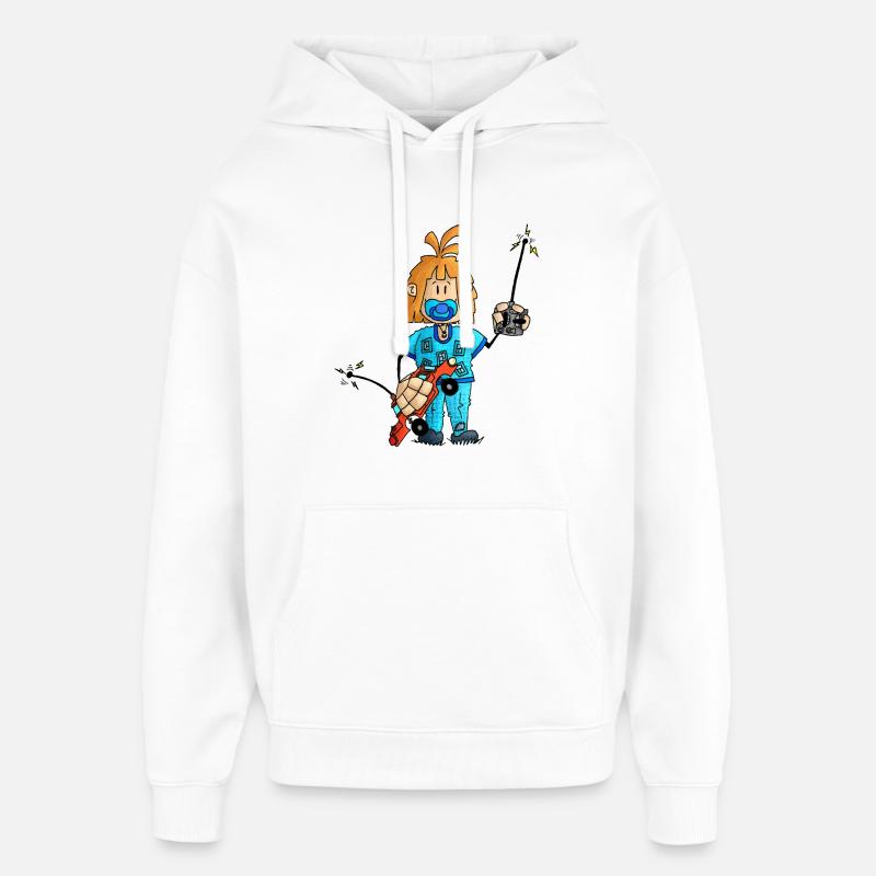 Ugo - la super télécommande / - Sweat à capuche unisexe Stanley/Stella Oversized - blanc