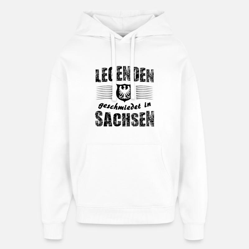 Né en Saxe, Allemagne - Sweat à capuche unisexe Stanley/Stella Oversized - blanc