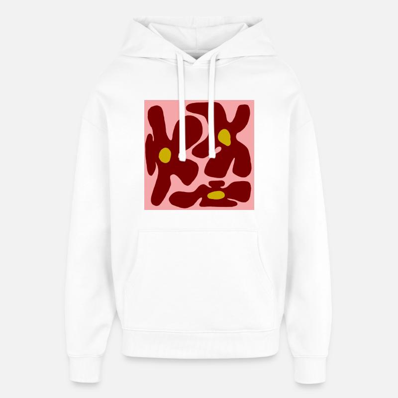 Fleurs rouges : design organique - V2 - Sweat à capuche unisexe Stanley/Stella Oversized - blanc