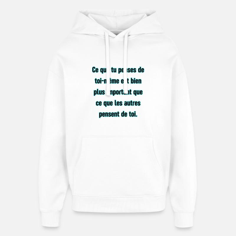 Une pensée positive - Sweat à capuche unisexe Stanley/Stella Oversized - blanc