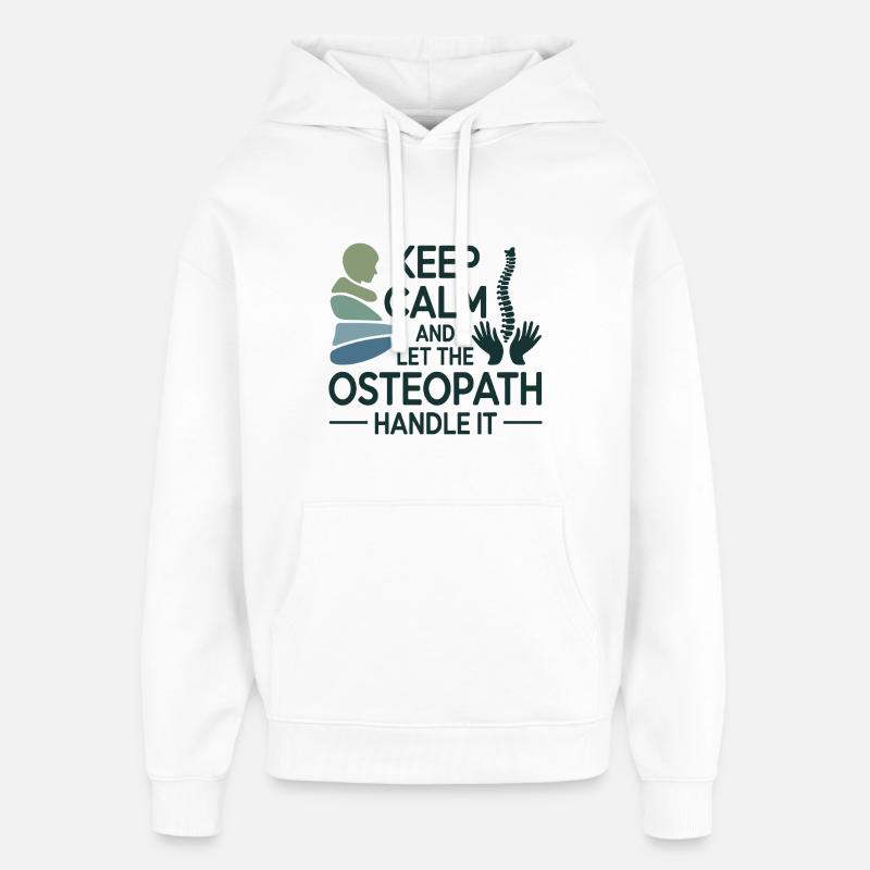 Osteopath Bleib ruhig Handle Professionell - Oversized Unisex Hoodie von Stanley/Stella - Weiß