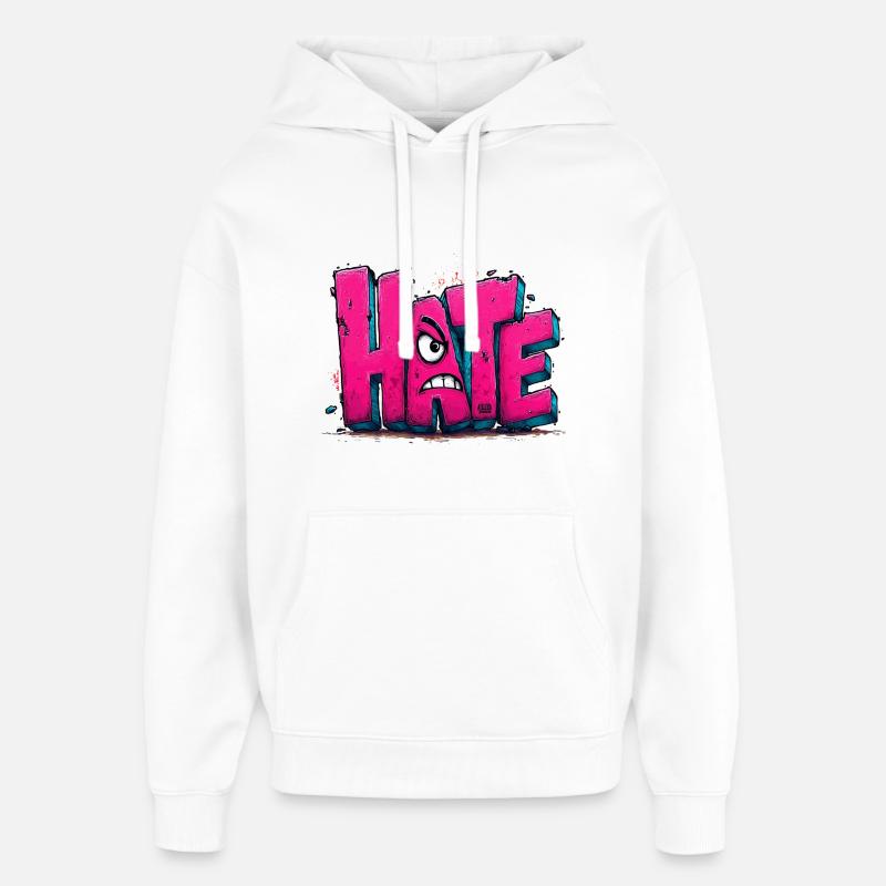 Détester le graffiti - Sweat à capuche unisexe Stanley/Stella Oversized - blanc