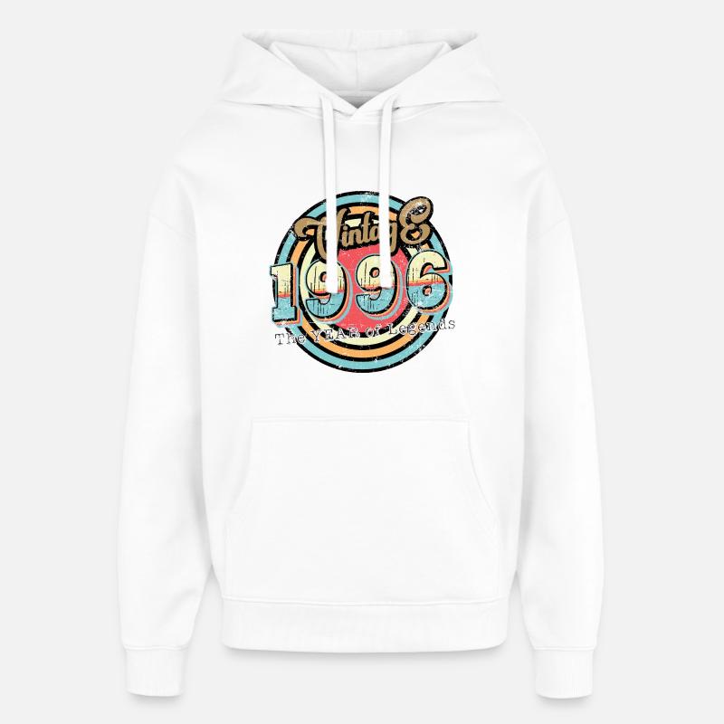 30e anniversaire du millésime 1996 - Sweat à capuche unisexe Stanley/Stella Oversized - blanc