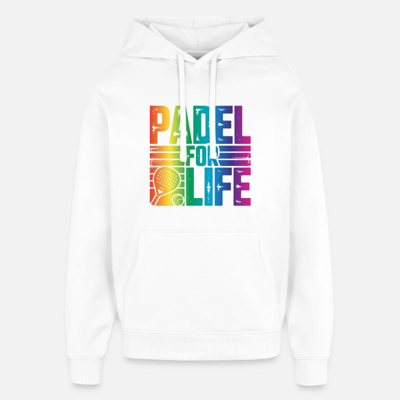 Padel à vie - Sweat à capuche unisexe Stanley/Stella Oversized - blanc