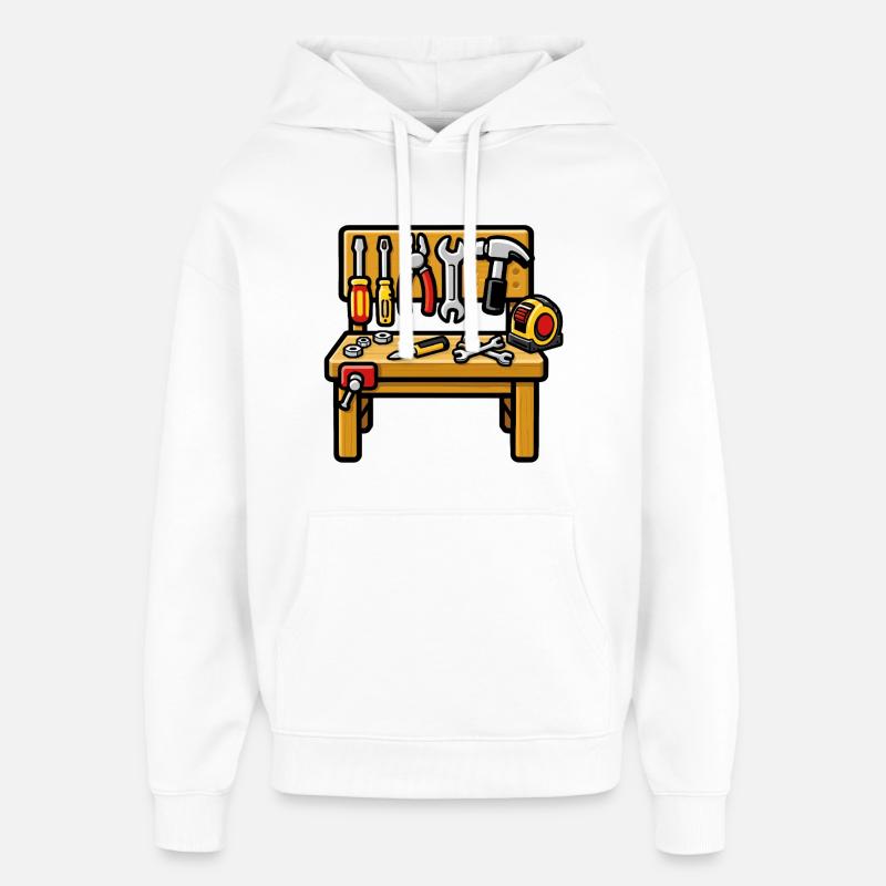 Établi de travail bricolage atelier - Sweat à capuche unisexe Stanley/Stella Oversized - blanc