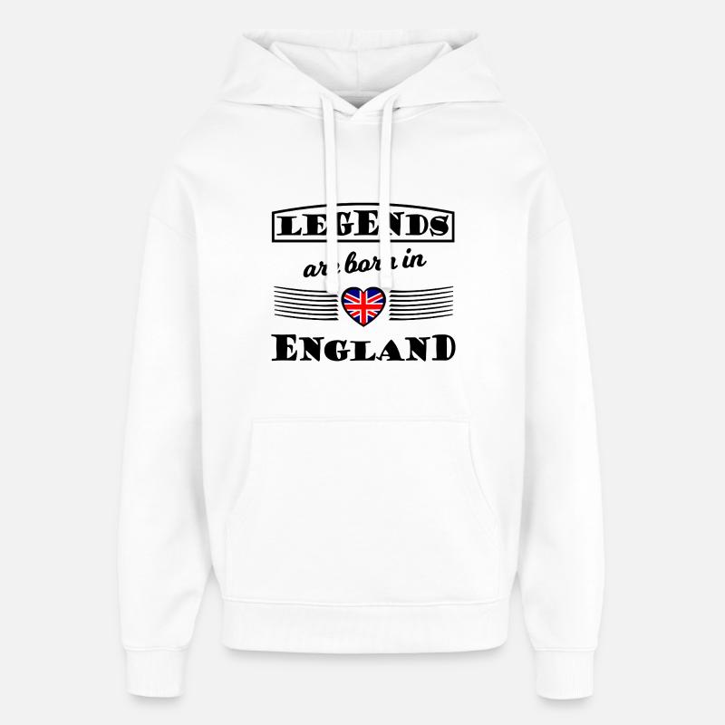 Cœur avec le drapeau Union Jack - Sweat à capuche unisexe Stanley/Stella Oversized - blanc