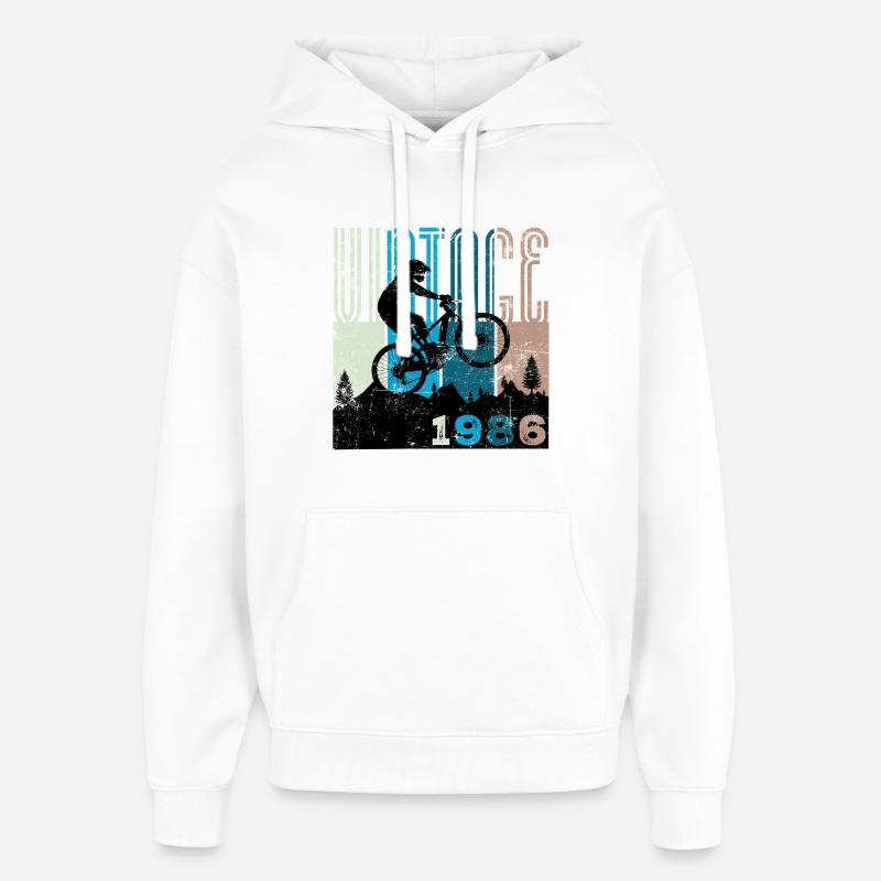 Millésime 1986 - Sweat à capuche unisexe Stanley/Stella Oversized - blanc
