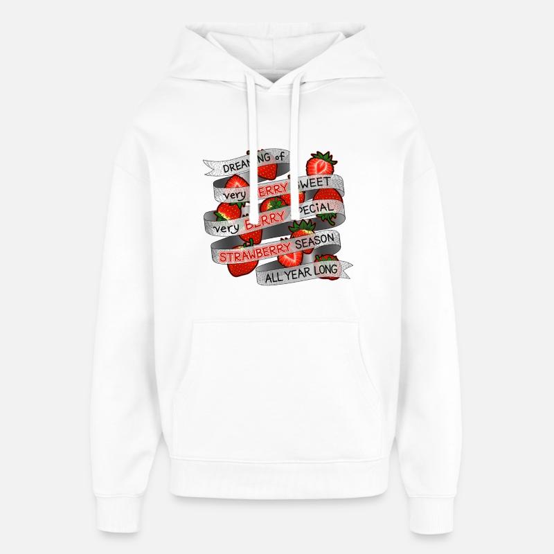 Rêver d’Strawberry_all un an - Sweat à capuche unisexe Stanley/Stella Oversized - blanc