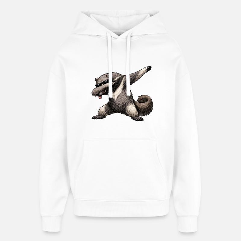 Fourmilier qui tamponne - Sweat à capuche unisexe Stanley/Stella Oversized - blanc
