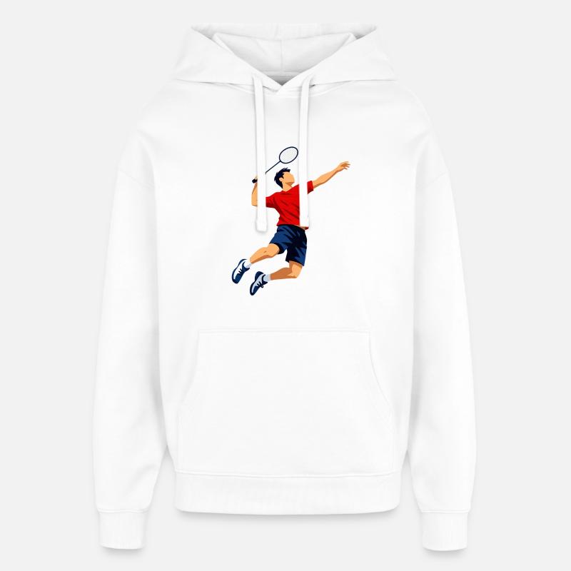 Badminton Smasher - Sweat à capuche unisexe Stanley/Stella Oversized - blanc