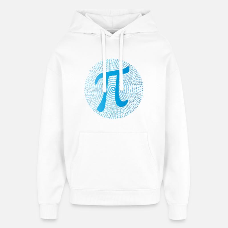 π (pi) in Data Spiral - Oversized Unisex Hoodie by Stanley/Stella - white