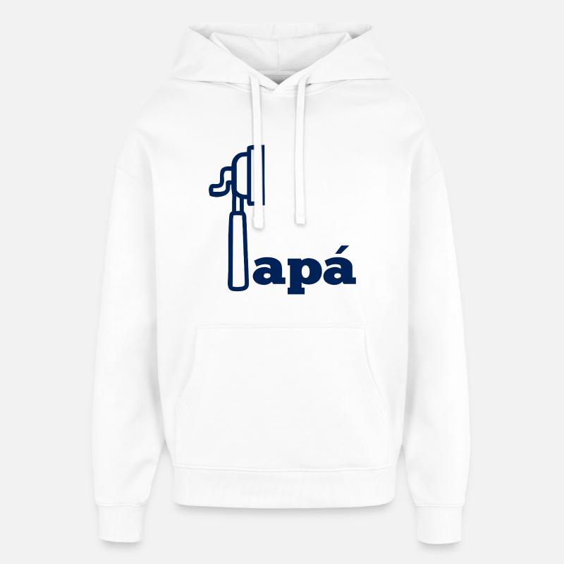 Café Espresso Papa espagnol - Sweat à capuche unisexe Stanley/Stella Oversized - blanc