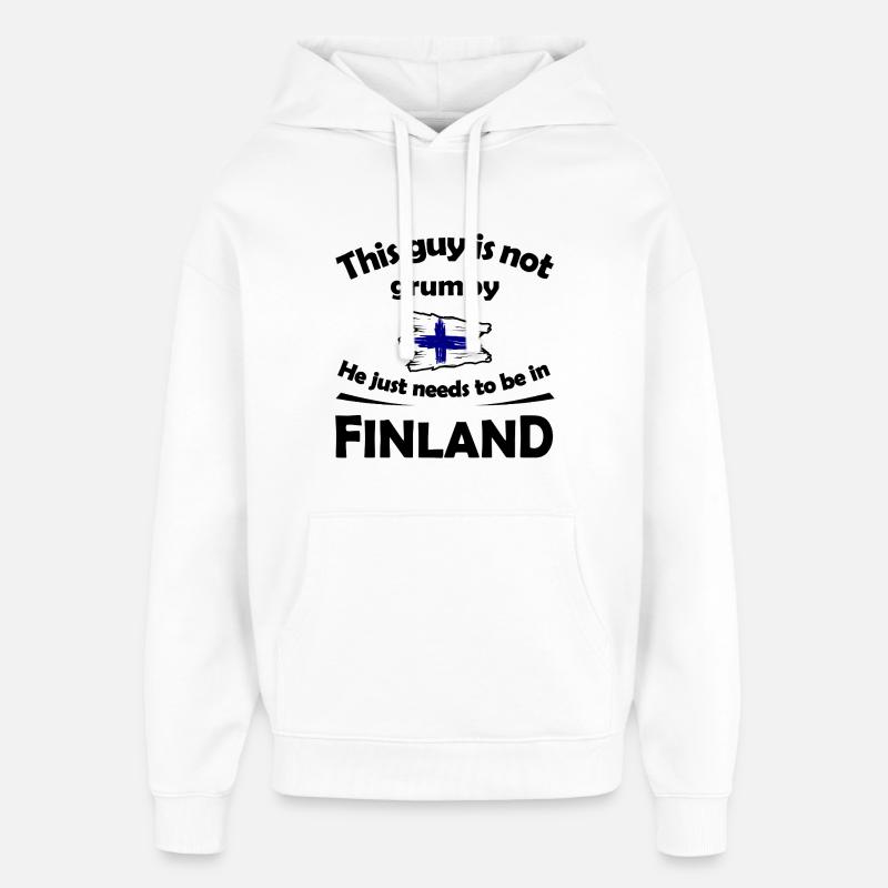 Coup de pinceau Drapeau finlandais - Sweat à capuche unisexe Stanley/Stella Oversized - blanc