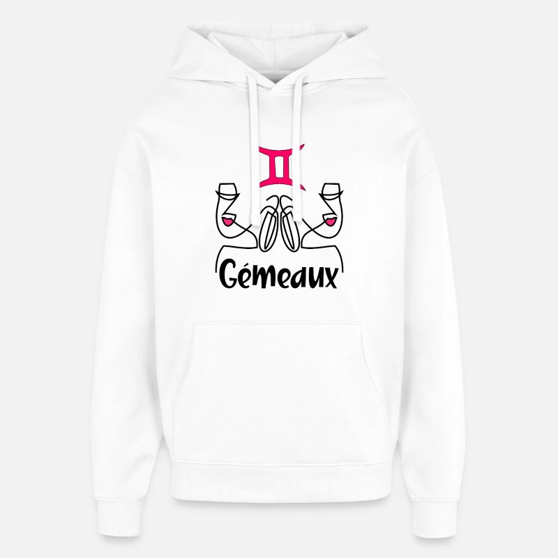 Gémeaux français - Sweat à capuche unisexe Stanley/Stella Oversized - blanc
