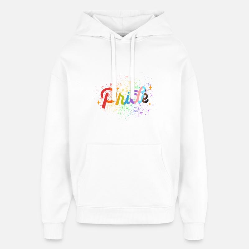 Pridemix Farbspritzer - Oversized Unisex Hoodie von Stanley/Stella - Weiß