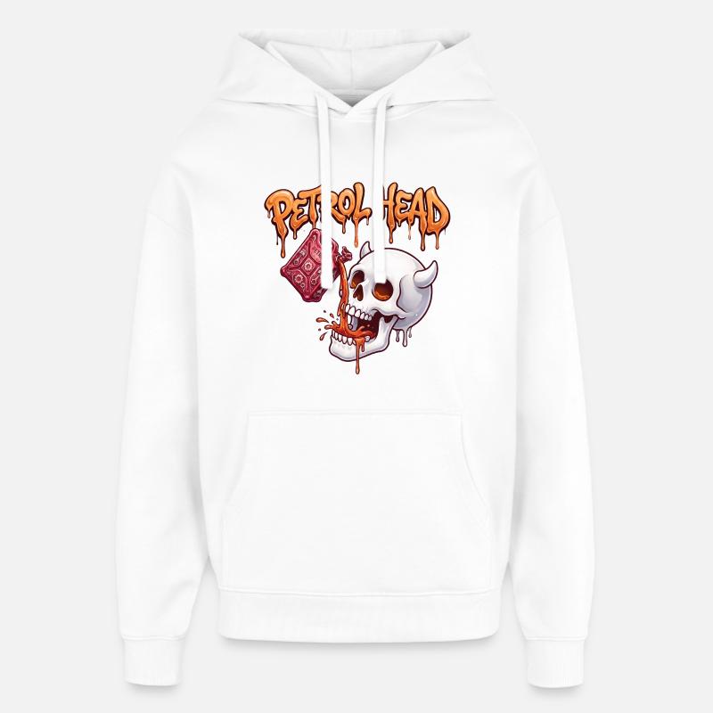 Petrolkopf-Schädel - Oversized Unisex Hoodie von Stanley/Stella - Weiß