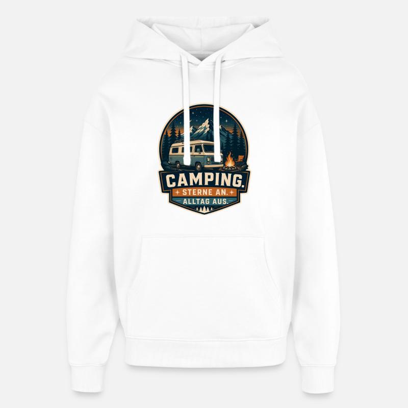 Étoiles allumées - vie quotidienne éteinte - Sweat à capuche unisexe Stanley/Stella Oversized - blanc