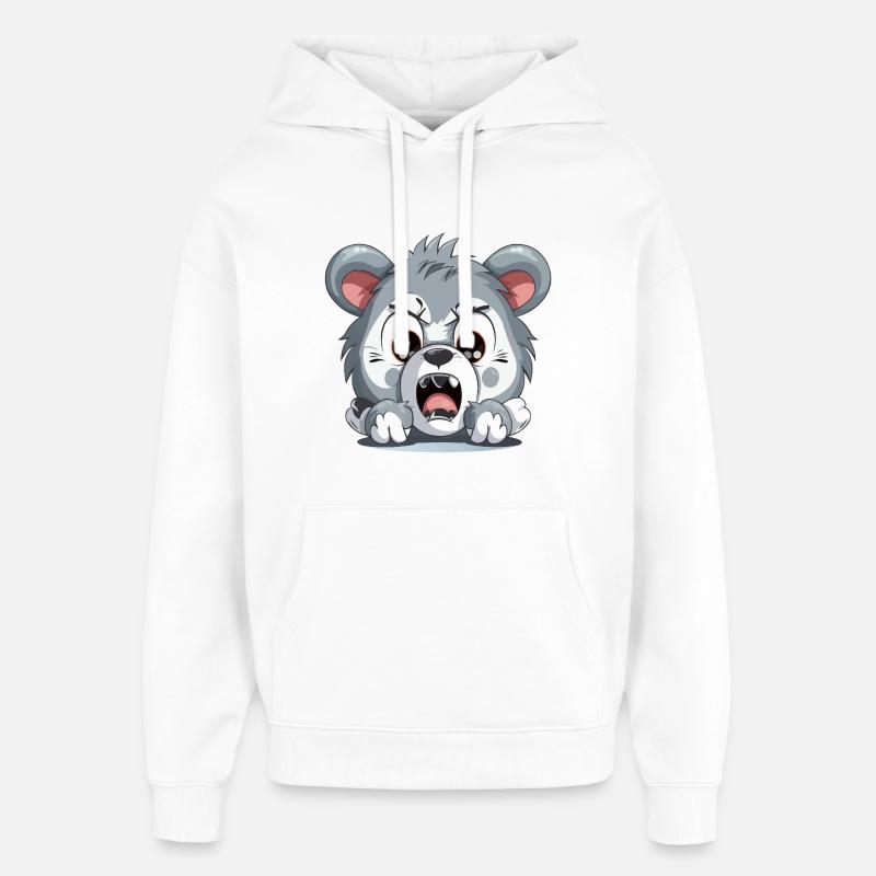 Wütender Welpen Cartoon – Animierte Aggression - Oversized Unisex Hoodie von Stanley/Stella - Weiß