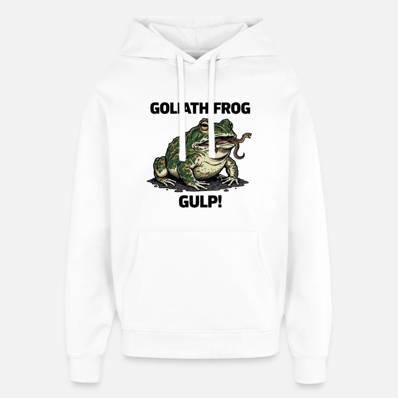 Goliath Frog Snake Gulp Frog - Oversized Unisex Hoodie by Stanley/Stella - white