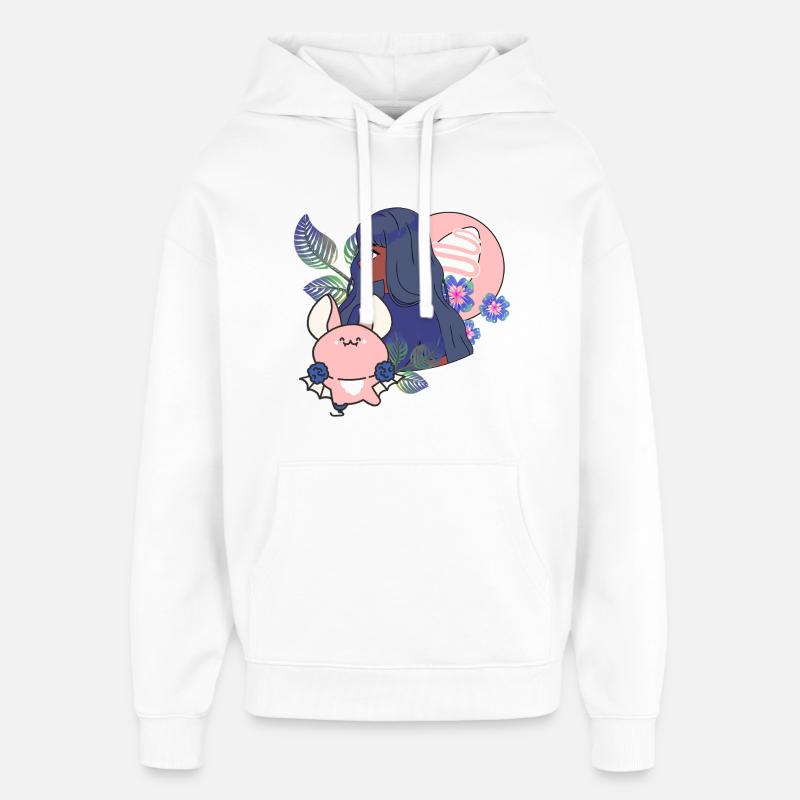 Chauve-souris Kawaii & Prothèse magique - Sweat à capuche unisexe Stanley/Stella Oversized - blanc