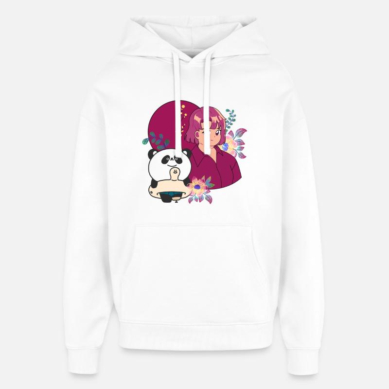 Kawaii Panda & Prothèse d’été - Sweat à capuche unisexe Stanley/Stella Oversized - blanc