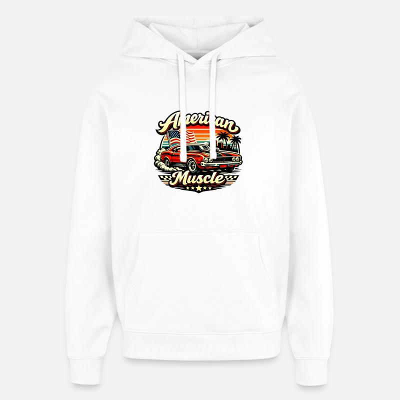 American_Muscle_4 - Sweat à capuche unisexe Stanley/Stella Oversized - blanc
