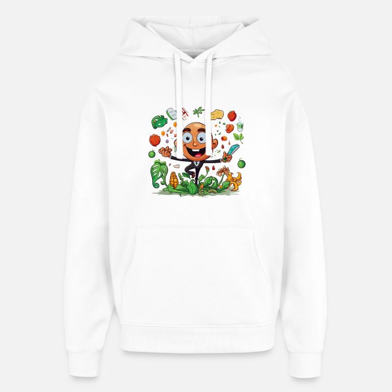 Kitchen Hero Vegetable Magic - Oversized Unisex Hoodie by Stanley/Stella - white