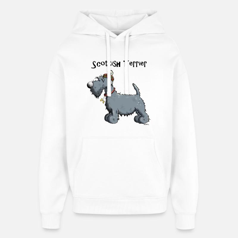 Mignon Scottish Terrier - Sweat à capuche unisexe Stanley/Stella Oversized - blanc