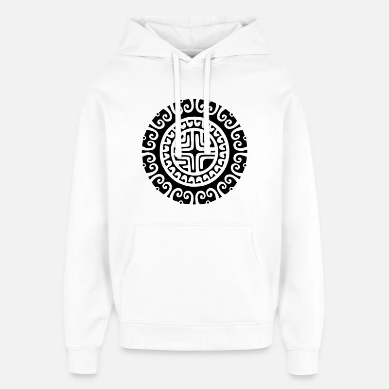 Fleur noire de Polynésie - Sweat à capuche unisexe Stanley/Stella Oversized - blanc