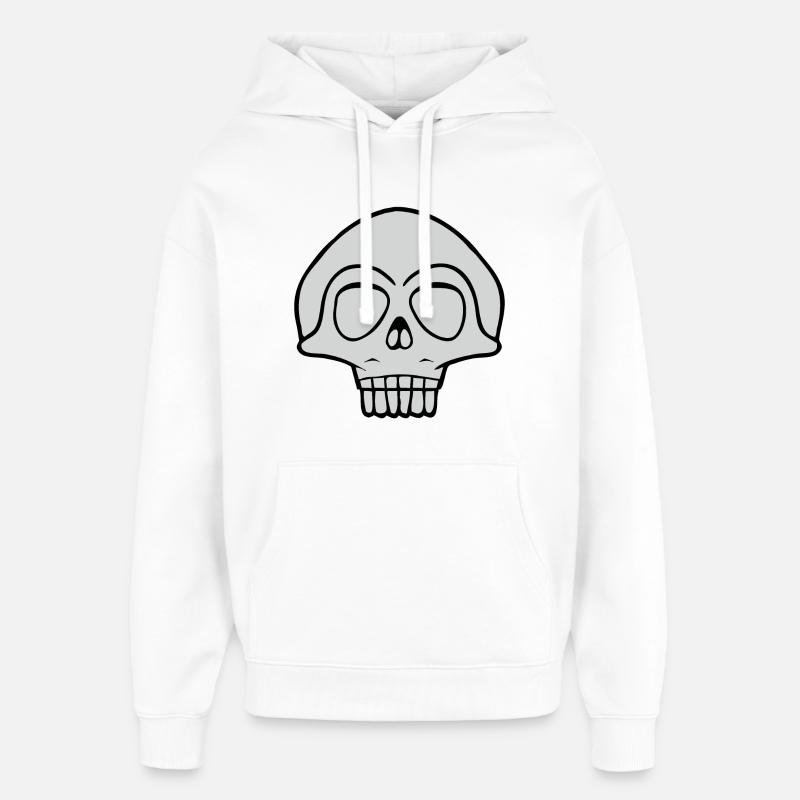 Conception de crâne gris - Sweat à capuche unisexe Stanley/Stella Oversized - blanc