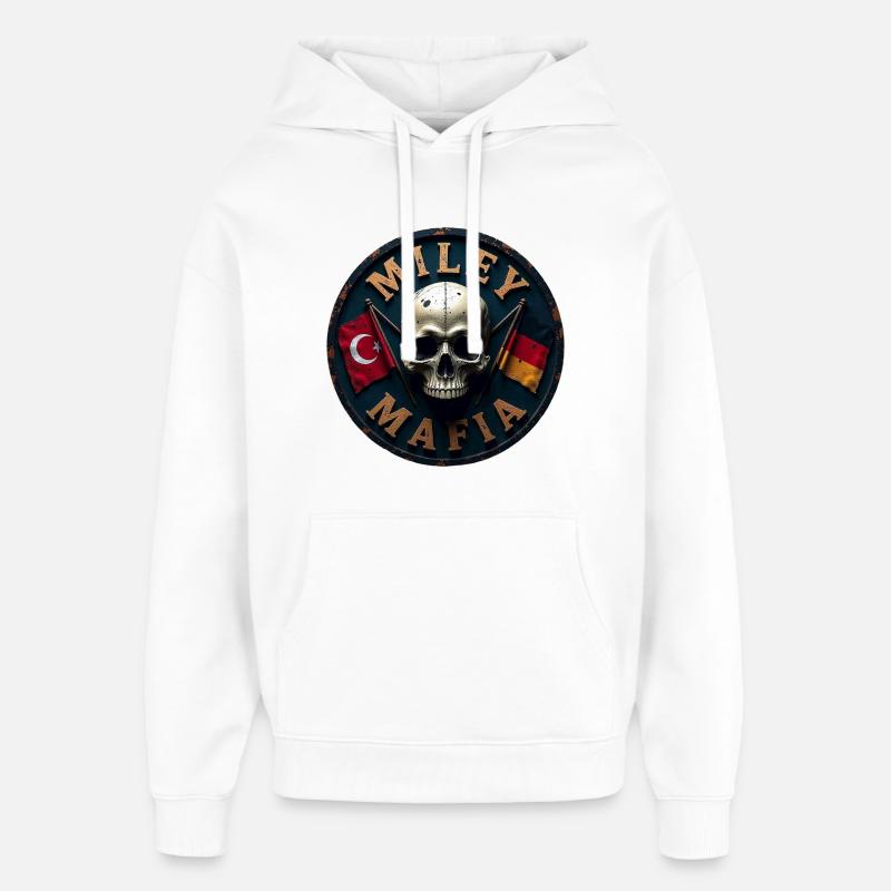 Crâne militaire avec drapeaux - Sweat à capuche unisexe Stanley/Stella Oversized - blanc