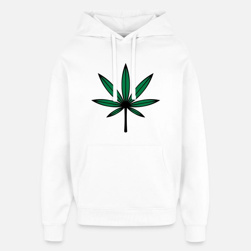 Cannabis / Marihuana / Hanfblatt (2C) - Oversized Unisex Hoodie von Stanley/Stella - Weiß
