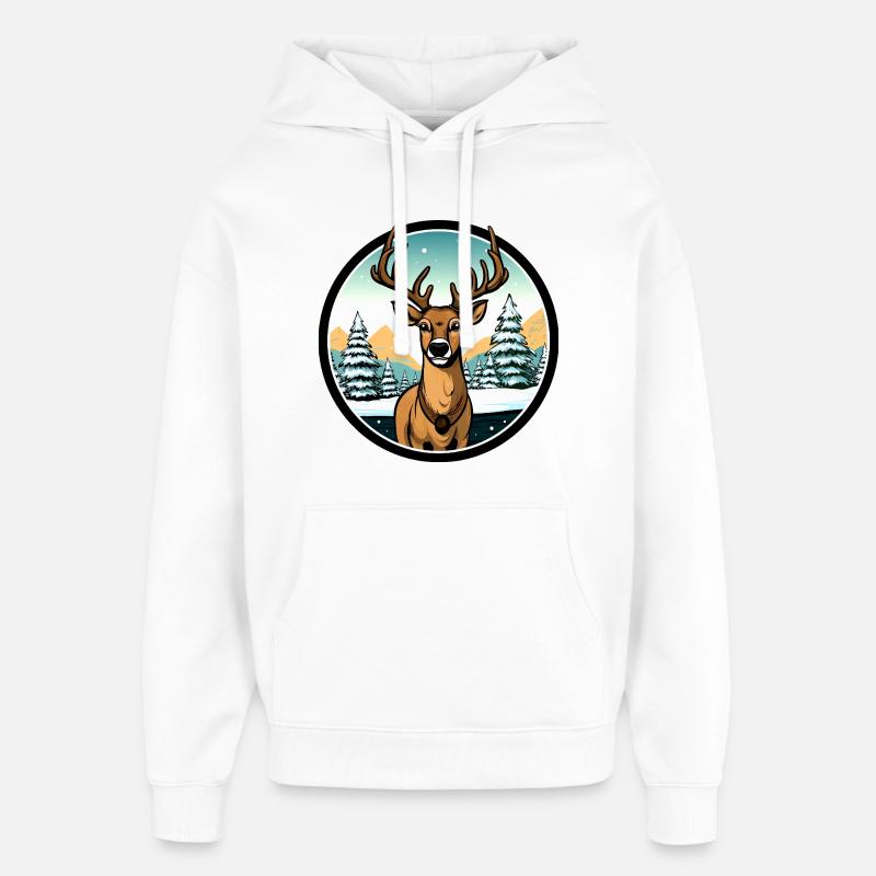 Fans de cerfs - Sweat à capuche unisexe Stanley/Stella Oversized - blanc