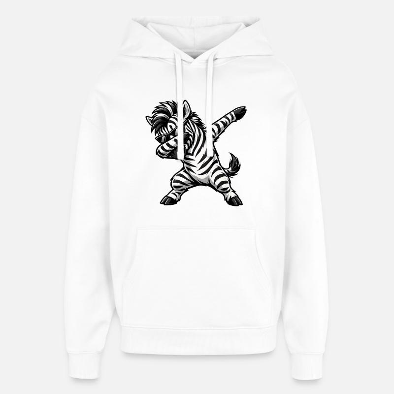 Dabbing Zebra - Oversized Unisex Hoodie by Stanley/Stella - white