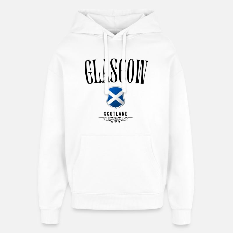 Souvenir de Glasgow, design élégant Glasgow - Sweat à capuche unisexe Stanley/Stella Oversized - blanc