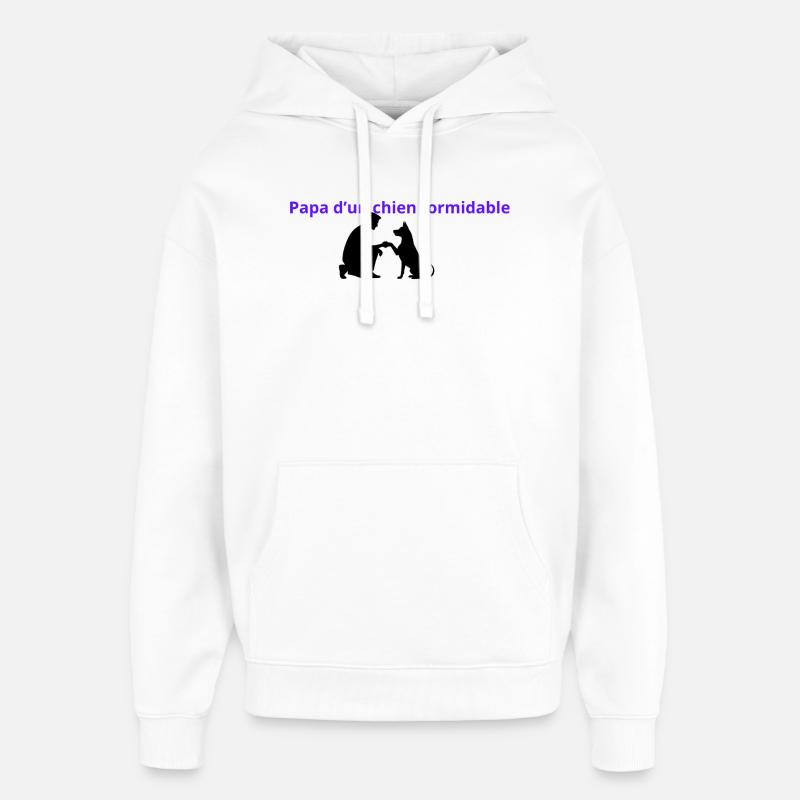 Papa_dun_chien_formidable - Sweat à capuche unisexe Stanley/Stella Oversized - blanc