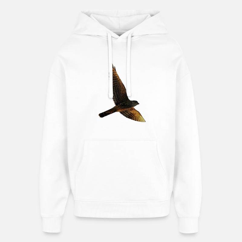 Faucon vole. Oiseau de proie - Sweat à capuche unisexe Stanley/Stella Oversized - blanc