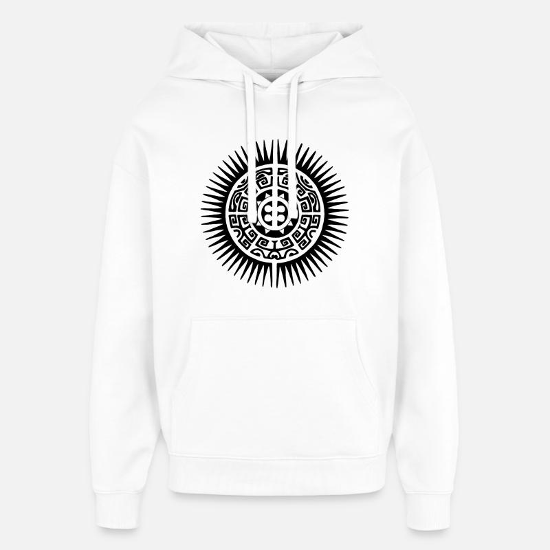 Soleil de Polynésie noir - Sweat à capuche unisexe Stanley/Stella Oversized - blanc