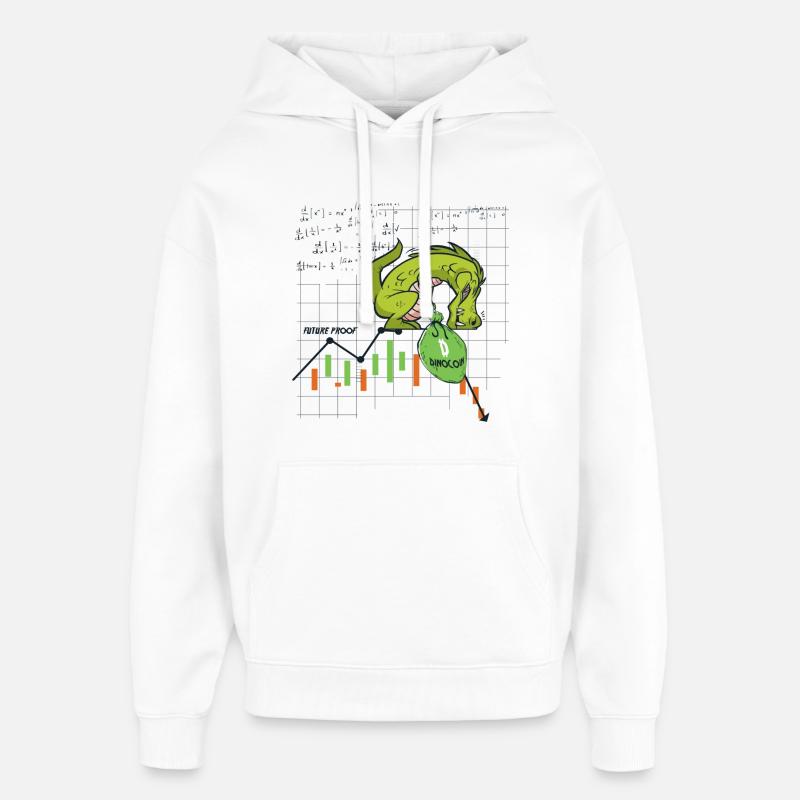 Dinocoin à l’épreuve du temps ? - Sweat à capuche unisexe Stanley/Stella Oversized - blanc