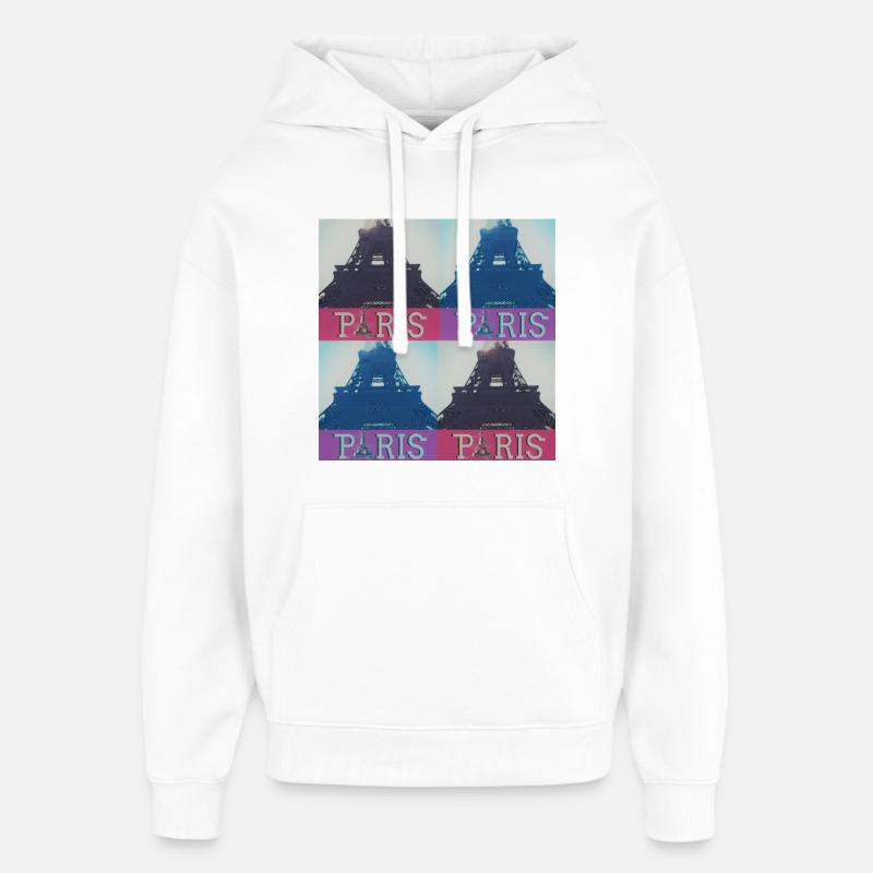 paris eiffel - Oversized Unisex Hoodie von Stanley/Stella - Weiß