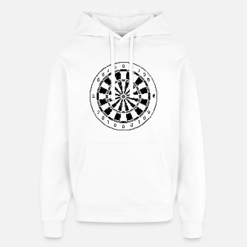 Jeu de fléchettes Pixel Graphique - Sweat à capuche unisexe Stanley/Stella Oversized - blanc