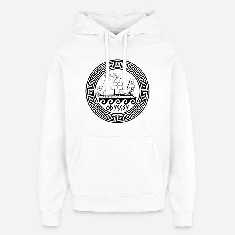 Symbole de l'odyssée d'Ulysse (noir) - Sweat à capuche unisexe Stanley/Stella Oversized - blanc