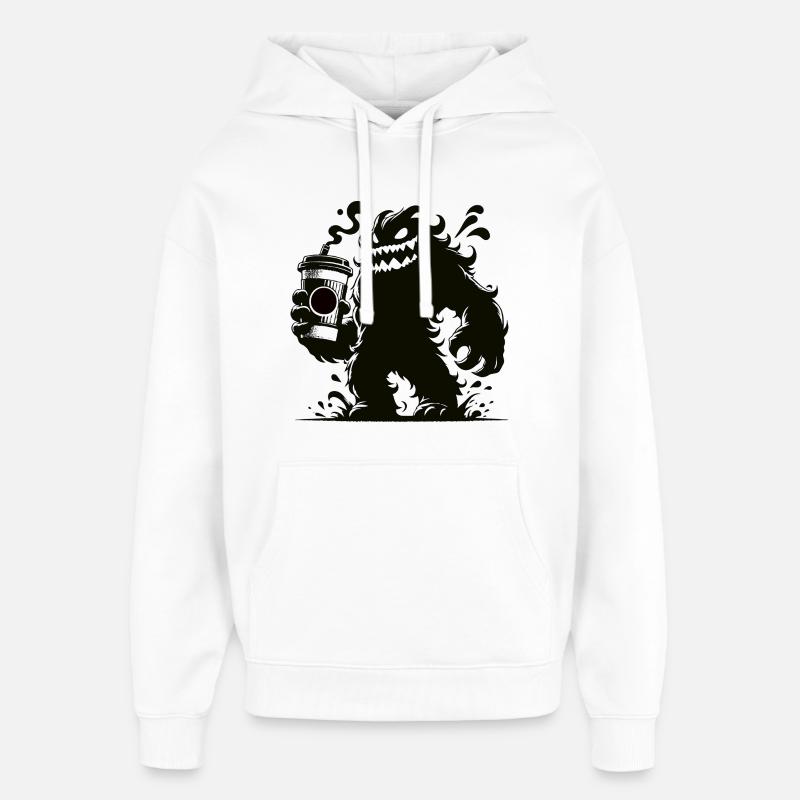 Lustiges Kaffeemonster Comic Design - Oversized Unisex Hoodie von Stanley/Stella - Weiß