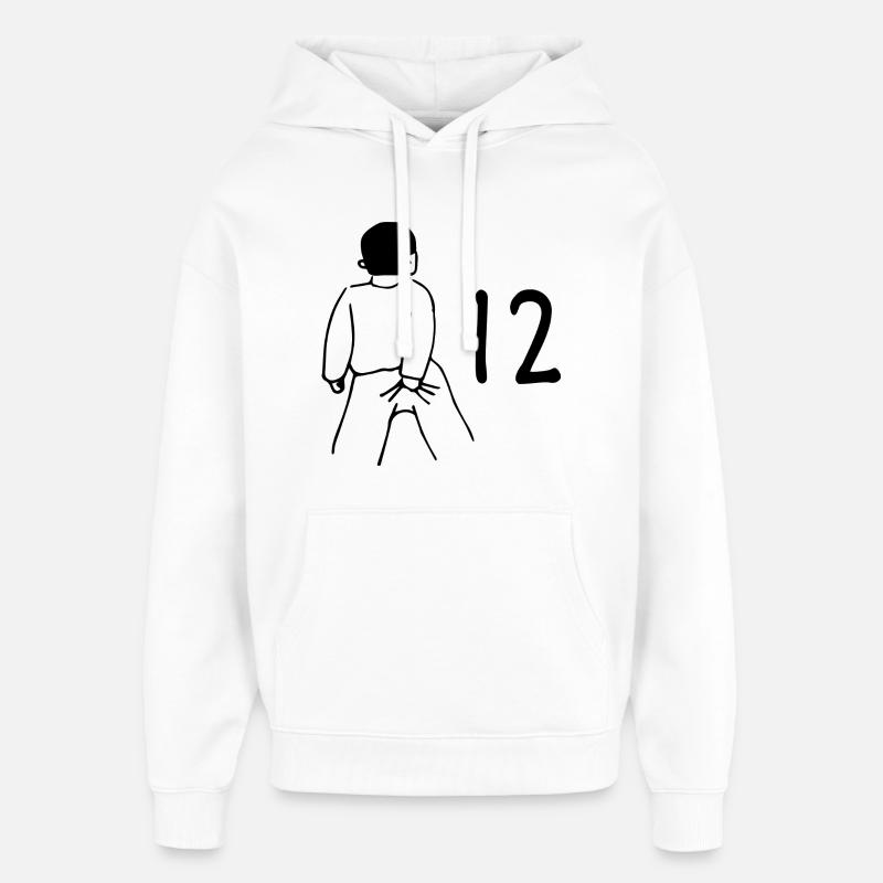 12e anniversaire - 12 ans - Sweat à capuche unisexe Stanley/Stella Oversized - blanc