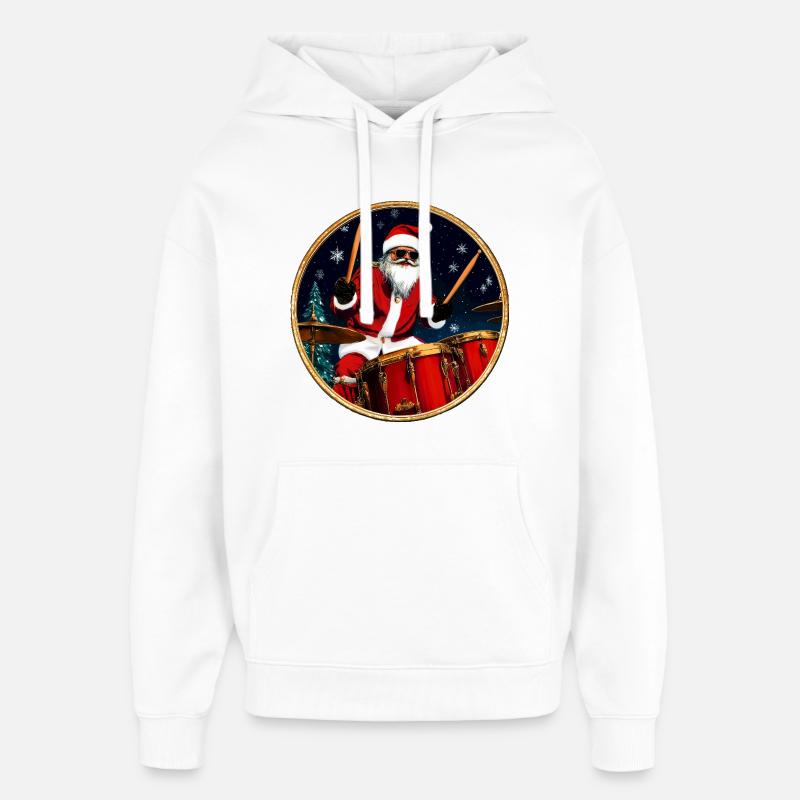 Batteur Noël - Sweat à capuche unisexe Stanley/Stella Oversized - blanc