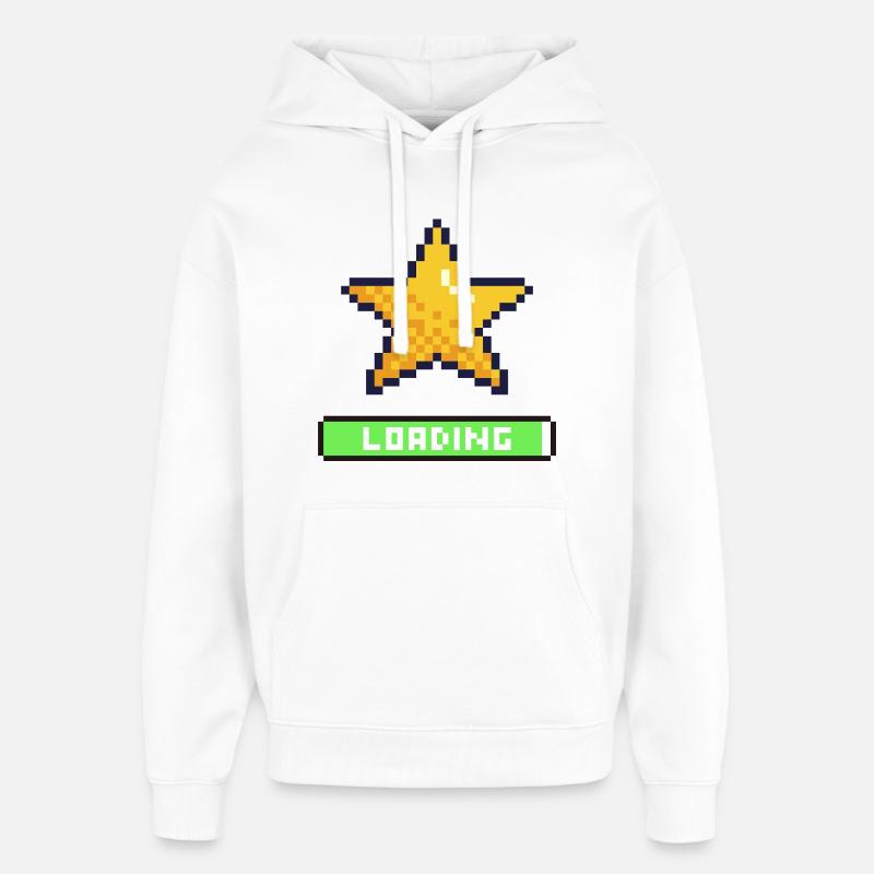 loading pixel étoile - Sweat à capuche unisexe Stanley/Stella Oversized - blanc