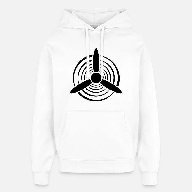 Hélice graphique couleur unie - Sweat à capuche unisexe Stanley/Stella Oversized - blanc